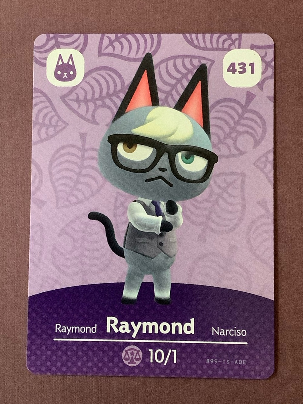 Animal Crossing Amiibo Card Raymond Series 5